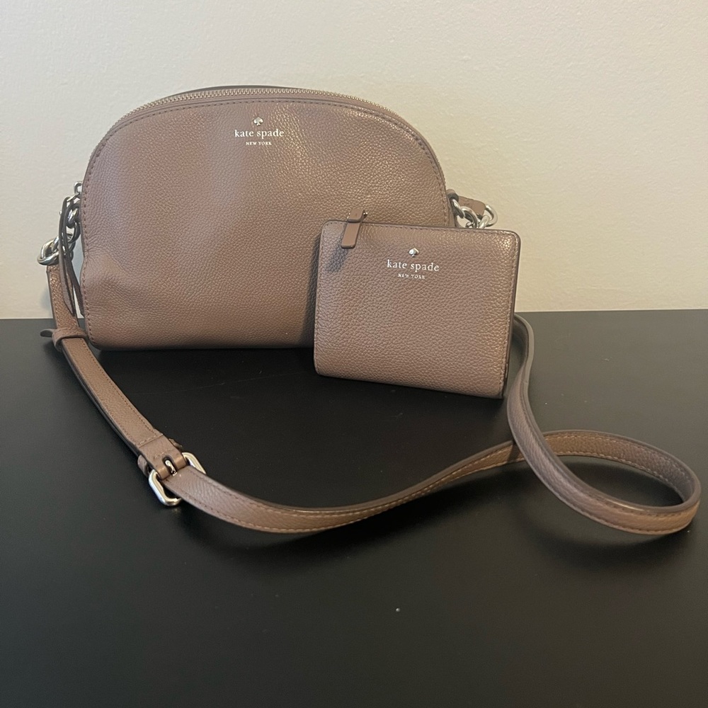 Kate Spade Larchmont Avenue Pebble Leather Crossbody Bag & Matching Wallet